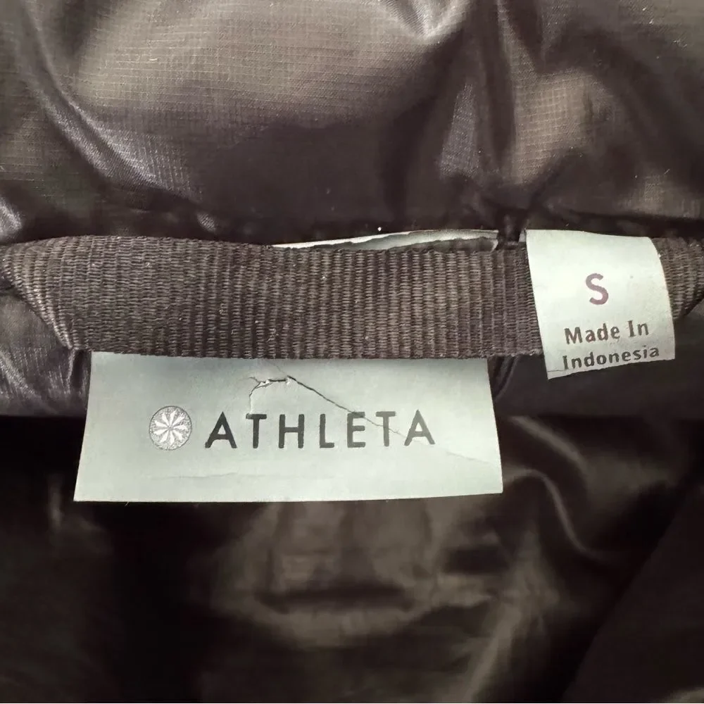 Athleta Black Downabout Goose Down Vest Size Small